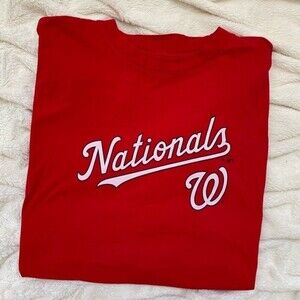 Washington Nationals Fanatics red long sleeve baseball tee, size 2XL